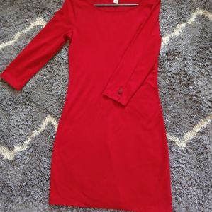 Red, cotton dress